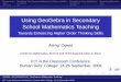 Using GeoGebra in Secondary School Mathematics Teaching