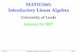 MATH1060 Introductory Linear Algebra - University of Leeds