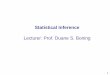 Statistical Inference Lecturer: Prof. Duane S. Boning - MIT