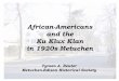 African-Americans and the Ku Klux Klan in 1920s -