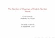 The Number of Meanings of English Number Words - Chris Kennedy