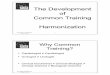The Development of Common Training Harmonization