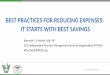 BEST PRACTICES FOR REDUCING EXPENSES: IT STARTS WITH …