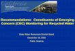 Recommendations: Constituents of Emerging Concern (CEC 