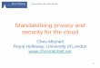 Standardising privacy and security for the cloud - Chris Mitchell's