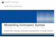 Modelling Germanic Syntax - UvA