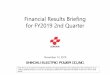 Financial Results Briefing for FY2019 2nd Quarter