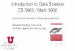 Introduction to Data Science CS 5963 / Math 3900