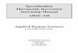 Specialization Therapeutic Recreation Internship Manual 