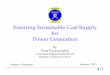 Ensuring Sustainable Coal Supply for Power Generation