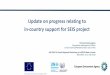 Update on progress relating to in-country support for SEIS 