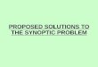PROPOSED SOLUTIONS TO THE SYNOPTIC PROBLEM