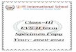 Class III EVS-II term Specimen Copy Year:- 2020-2021