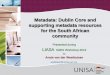 Metadata: Dublin Core and supporting metadata resources 