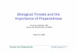 Biological Threats and the Importance of Preparedness