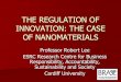 THE REGULATION OF INNOVATION: THE CASE OF NANOMATERIALS