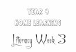 Year4 Home Learning Literacy Week 3