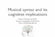 Musical syntax and its cognitive implications