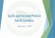 GenX and Related PFAS in North Carolina