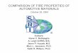 COMPARISON OF FIRE PROPERTIES OF AUTOMOTIVE MATERIALS