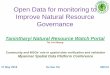 Open Data for monitoring to Improve Natural Resource 