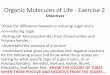 Organic Molecules of Life - Exercise 2 - PBworks