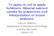 To apply or not to apply fertilizers: Mineral nutrient 