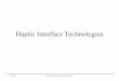 Haptic Interfaces - Courses