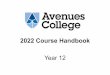 2022 Course Handbook Year 12