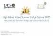 High School Virtual Summer Bridge Options 2020