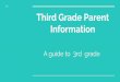 Third Grade Parent A guide to 3rd grade Information