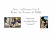 Status of Konza Small Mammal Research 2018