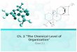 Ch. 2 “The Chemical Level of Organization”