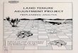 Land tenure adjustment project : preplanning analysis