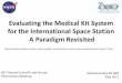 Evaluating the Medical Kit System for the International 