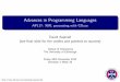 Advances in Programming Languages - APL17: XML processing