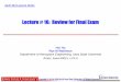 Lecture # 16: Review for Final Exam - Iowa State University