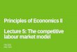 Principles of Economics II Lecture 5: The competitive 