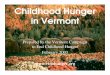 Childhood Hunger in Vermont