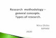 Research methodology general concepts. Types of research