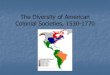 Chapter 17 The Diversity of American Colonial Societies 