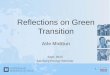 Reflections on Green Transition