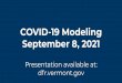 COVID-19 Modeling September 8, 2021