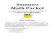 Summer& Math&Packet&