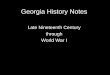Georgia History Notes