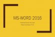 MS-Word 2016