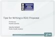 Tips for Writing a RDC Proposal