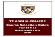 TE AROHA COLLEGE Course Selection Guide