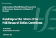 Roadmap for the reform of the HSE Research Ethics Committees