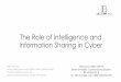 The Role of Intelligence and Information Sharing in Cyber